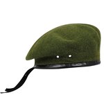 Beret Hat - Manufacturer - British Wool Leather Solid Classic Artist Painter Hat - Custom Embroidery
