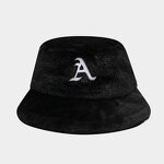 Bucket Hat - Manufacturer - Faux Rabbit Fur Letter Embroidery Winter Warm Casual Hat