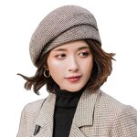 Beret Hat - Manufacturer - Autumn Winter British Houndstooth Plaid Retro Painter Cap