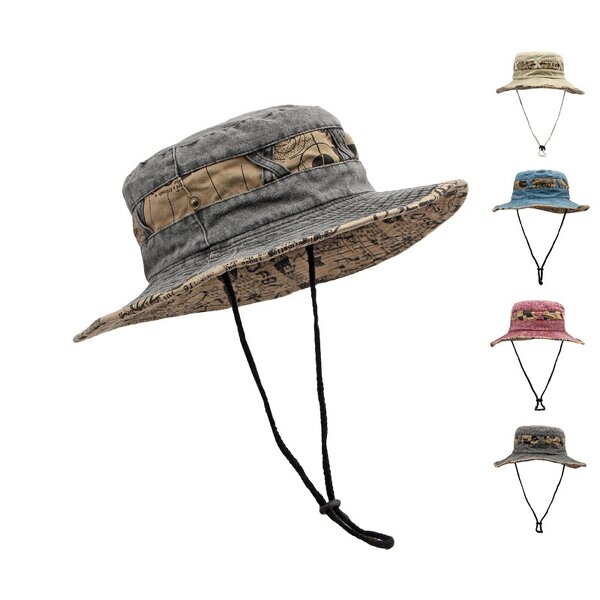 Bucket Hat - Manufacturer - Washed Cotton Outdoor Camping Fishing Wide Brim Packable Hat