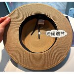 Boater Hat - Manufacturer - Unisex Paper Hatband Wide Brim Fedora Summer Beach Hat
