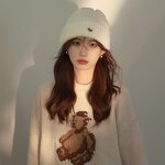 Beanie Hat - Manufacturer - Women Corgi Dog Embroidery Cuffed Warm Knitted Skull Cap - Customizable