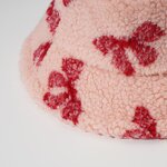 Bucket Hat - Manufacturer - Bow Jacquard Faux Shearling Women Furry Fisherman Cap