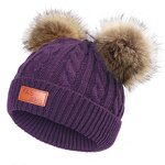 Beanie Hat - Manufacturer - Warm Cable Knit Children Soft Pom Pom Outdoor Warm Hat