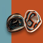 Bucket Hat - Manufacturer - Korean Style Hollow Flower Hand-Knit Contrast Stripe Warm Hat