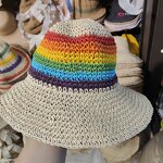 Bucket Hat - Manufacturer - Handmade Weave Flower Stripe Travel Panama Sun Hat
