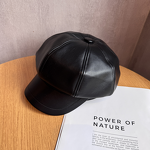 Beret - Manufacturer - Autumn Winter Man-Made Leather Octagonal Windproof Sun Hat