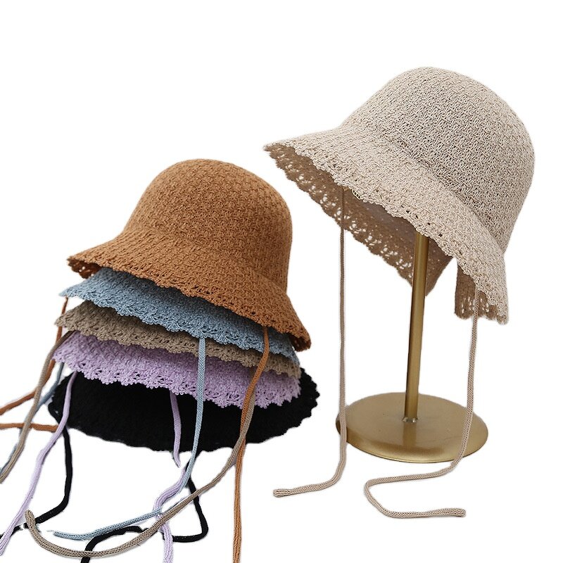 Sun Hat - Manufacturer - Wholesale Women Paper Straw Windproof Lace-up Fisherman Hat