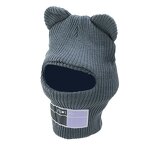 Balaclava - Manufacturer - Bear Ears Ladies 1 Hole Ski Mask Handmade Crochet Warm Hat