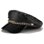 Beret Cap - Manufacturer - Women Metal Chain Decor Fiddler Baker Daily Outdoor Hat