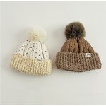 Beanie Hat - Manufacturer - Polka Dot Pom Pom Thickened Outdoor Warm Baby Winter Hat