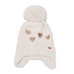 Beanie Hat - Manufacturer - Unisex Bear Embroidered Ear Covers Thick Cuffed Winter Hat