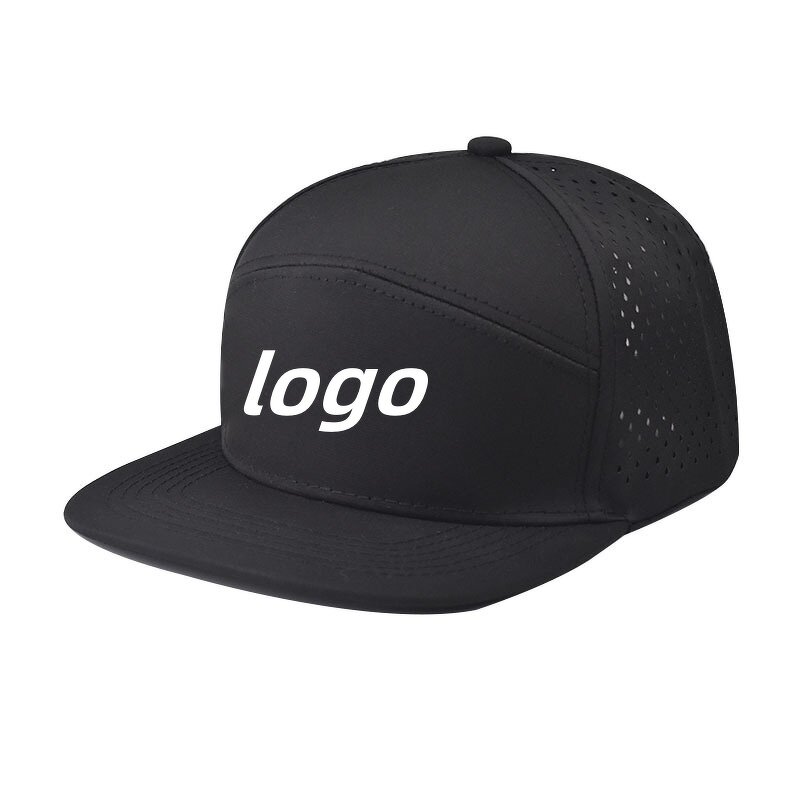 Snapback Cap - Manufacturer - Custom Logo Flat Bill Laser Hole Waterproof Quick Dry Cap