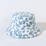 Bucket Hat - Manufacturer - Lambswool Leopard Print Winter Warm Fuzzy Ski Fisherman Cap