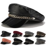 Beret Cap - Manufacturer - Women Metal Chain Decor Fiddler Baker Daily Outdoor Hat