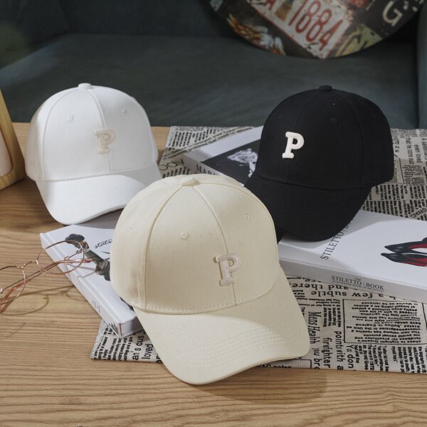 Baseball Cap - Manufacturer - Simple Design Letter P Patch 6-Panel Adjustable Trucker Hat