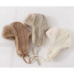 Beanie Hat - Manufacturer - Unisex Winter Cable Knit Fleece Lined Windproof Earflap Hat