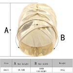 Turban - Manufacturer - Women Bronzing Metallic Pleated Beanie Cap Hair Wrap