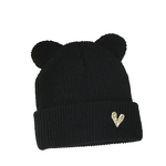 Beanie Cap - Manufacturer - Wholesale Bear Ear-decorated Brimless Cuffed Ski Skull Cap
