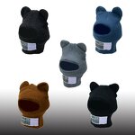 Balaclava - Manufacturer - Bear Ears Ladies 1 Hole Ski Mask Handmade Crochet Warm Hat