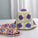 Sun Hat - Manufacturer - Bohemian Women Weave Hollow Flower UV Protection Beach Hat