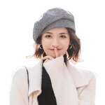 Beret Hat - Manufacturer - Autumn Winter British Houndstooth Plaid Retro Painter Cap