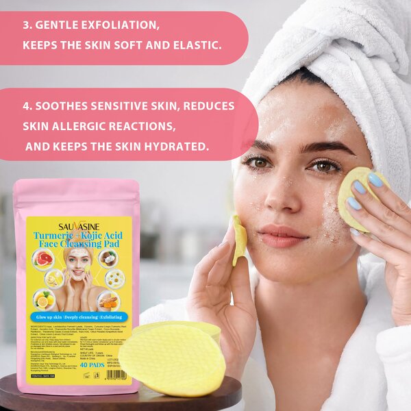Cleansing Pads Manufacturer - Customized Private Label Facial Care Kojic Acid and Turmeric for Face Dark Spots