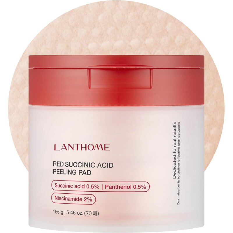 Facial Peeling Pads Manufacturer - Customized Logo Red Succinic Acid Panthenol for Exfoliating Breakout-Prone Skin