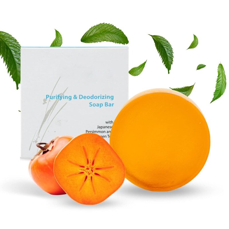 Soap Bar Manufacturer - Private Label Organic Persimmon for Body Odor Control Strong Smell Removal Elderly Care