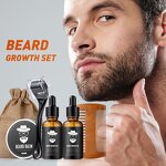 Beard Kit Manufacturer - Private Label Custom Logo Organic Beard Balm Comb Oil Growth Set