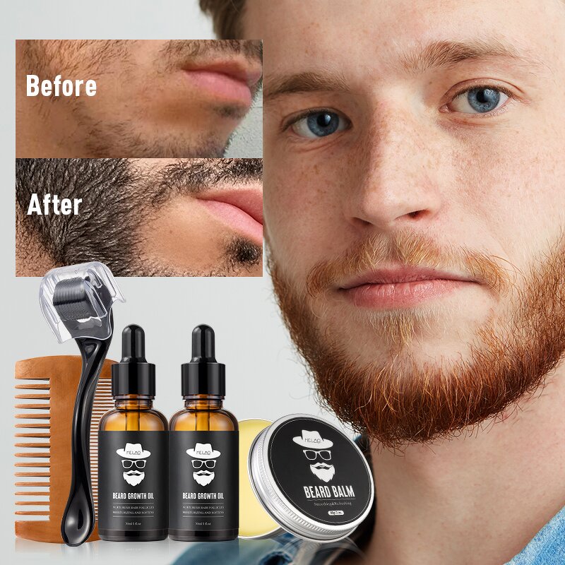 Beard Set Manufacturer - Custom Logo After Shave Growth Oil Serum Roller for Men Grooming