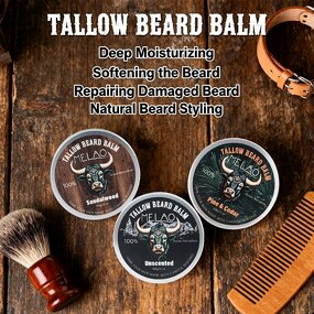 Beard Balm Manufacturer - Wholesale Sandalwood Tallow Beard Growth Balm for Men