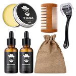 Beard Kit Manufacturer - Private Label Custom Logo Organic Beard Balm Comb Oil Growth Set