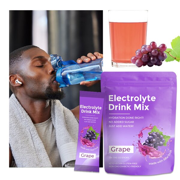 Electrolyte Powder Manufacturer - OEM Replenisher 6 Electrolytes Minerals Gluten Free Grape