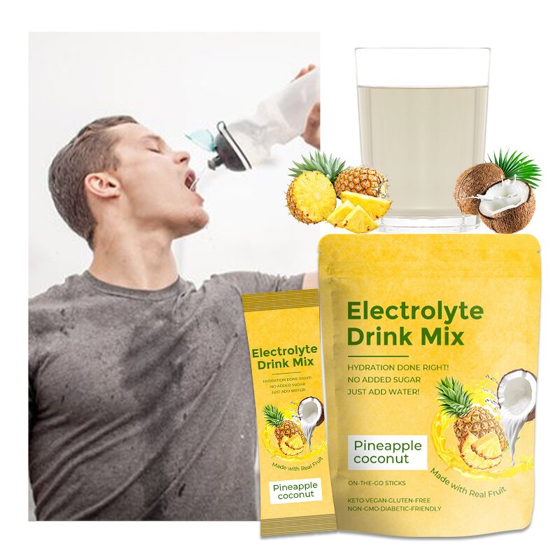 Electrolyte Powder Manufacturer - OEM Hydration Pineapple Coconut Coconut Water Powder Drink Sticks