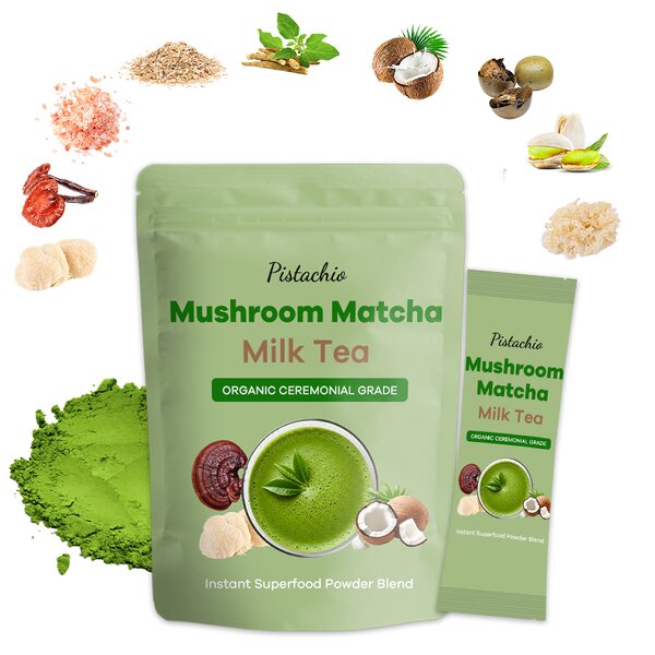 Matcha Latte Powder Manufacturer - Private Label MCT Oil Mushroom Pistachio Matcha Milk Tea