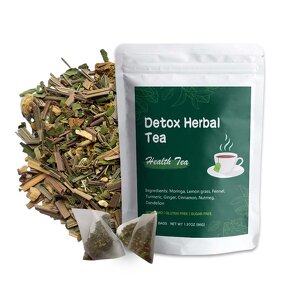 Detox Tea Manufacturer - Custom High Quality Tisane Moringa Lemon Grass Turmeric Spice Detox Tea