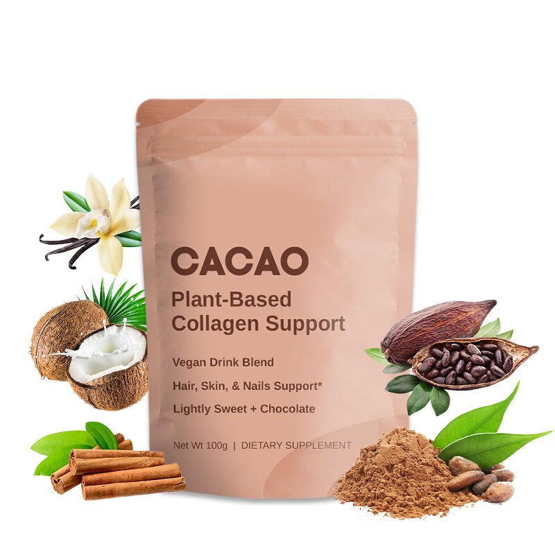 Cocoa Powder Manufacturer - Custom Logo Vegan Organic Unsweetened Cacao Latte Biotin Collagen Powder