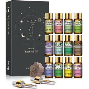 Essential Oil Set - 2025 Hot Sale Private Label 6 Organic Lavender Tea Tree with Gift Box