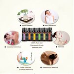 Essential Oil Gift Set - Top 12 for Diffuser Humidifier Massage Skin Hair Care