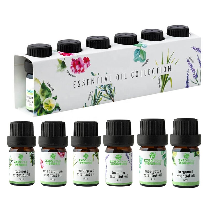 Essential Oil Set - 6 for Diffuser Humidifier Aromatherapy Private Label