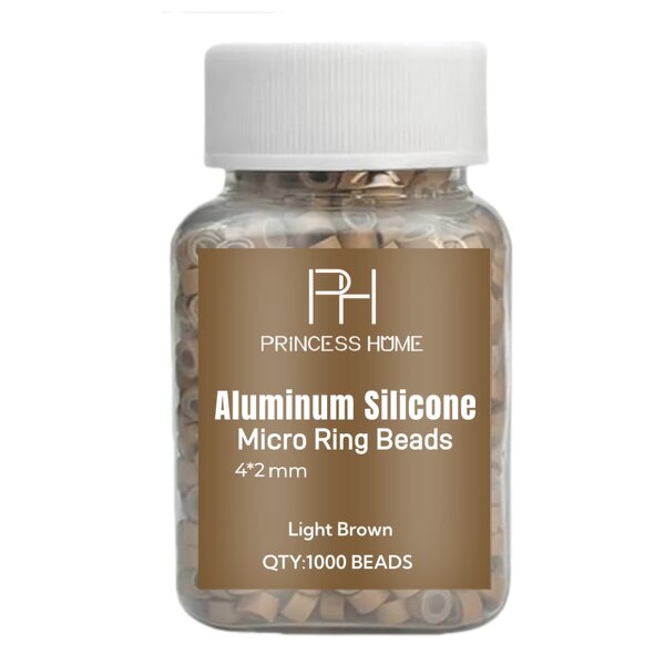 Hair Extension Beads Manufacturer - Custom Logo 1000pcs/bottle Seamless Silicone Lined Micro Ring Link 4*2*2mm