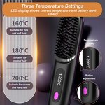 Hair Straightener Comb Manufacturer - Rechargeable Ceramic Portable Negative Ion Hot Comb Mini Straightener