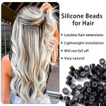 Hair Extension Beads Manufacturer - Private Label 500 Pieces 5.0mm Silicone Lined 5 Colors Women Men