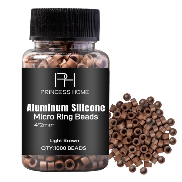 Hair Extension Beads Manufacturer - Wholesale OEM 1000pcs/bottle 4*2*2mm Same Color Silicone Micro Tools