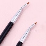Eyeliner Brush Manufacturer - Fine Angled Precision Gel Synthetic Bristles Plastic Handle Ultra Thin Slanted