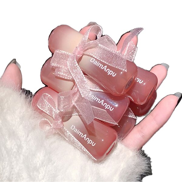 Lip Gloss Manufacturer - Daimanpu Clear Oxygen Mirror Jelly Bow Milk Tea Colored Waterproof 6 Colors