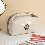 Makeup Bag Manufacturer - Custom Logo Portable Pink Canvas Light Weight Travel Organizer Pouch Toiletry