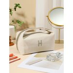 Makeup Bag Manufacturer - Custom Logo Portable Pink Canvas Light Weight Travel Organizer Pouch Toiletry