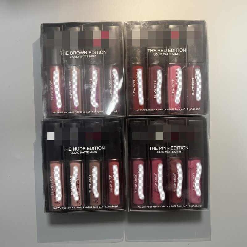 Lip Gloss Set Manufacturer - High Quality 4in1 Set of Long-Lasting Matte Velvet & Lip Glaze Waterproof Travel